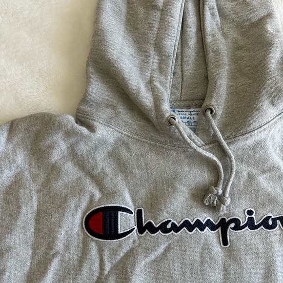 Champion Hoodie with Embroidered logo - Grey - Picture 2 of 5